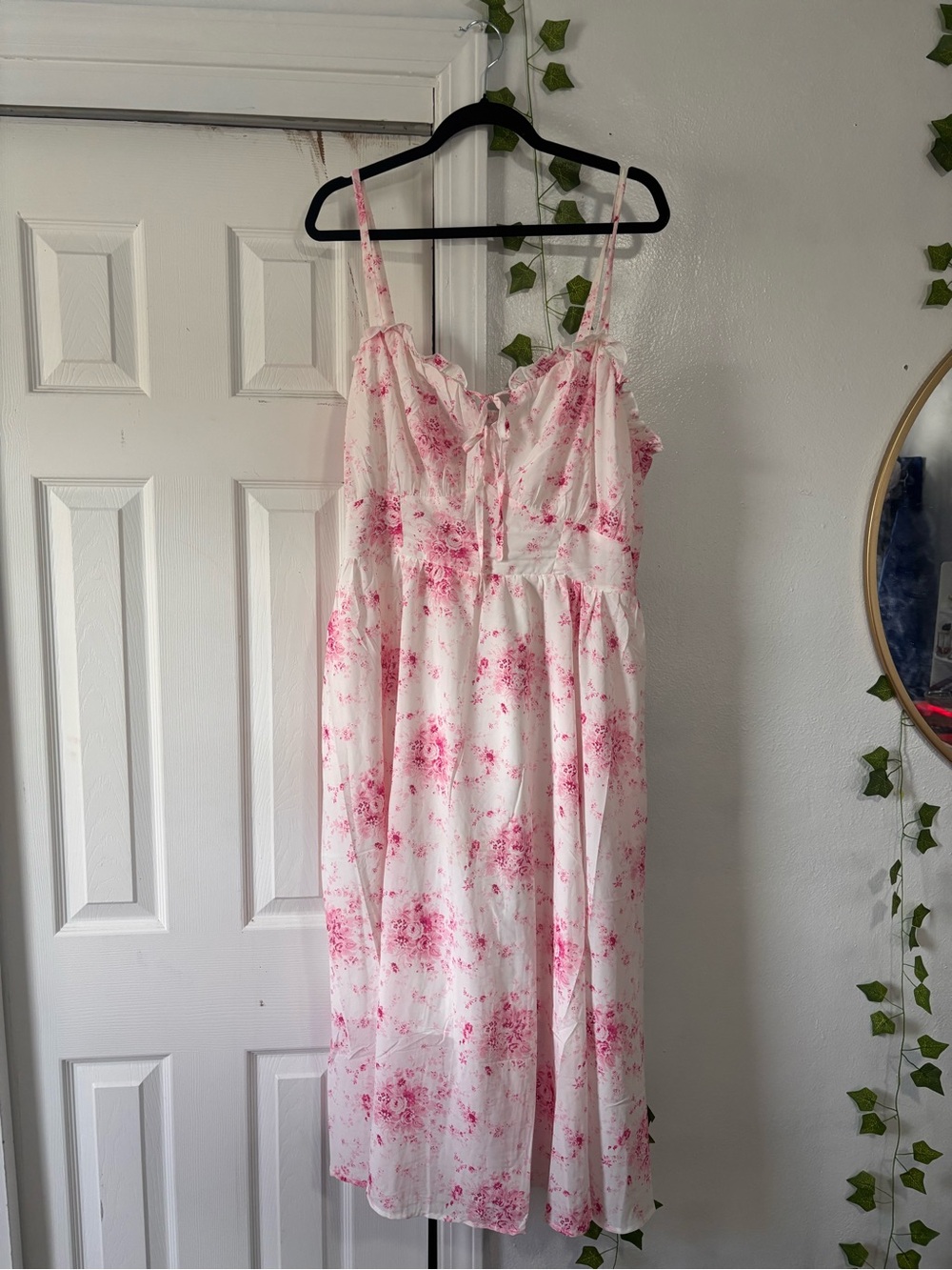 Women's Pink Floral Slip Dress - Lightweight
